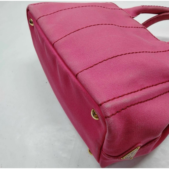 Prada Pink Canapa Small Tote Bag - Picture 5 of 8